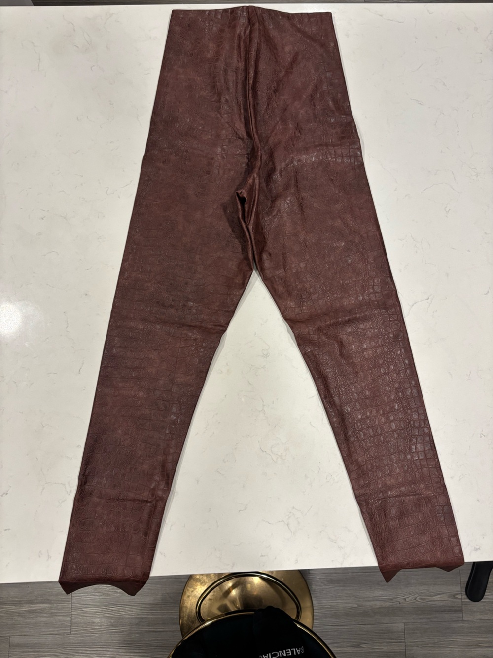 Commando Faux Croc High-Waist Leggings in Brown - Picture 5 of 8